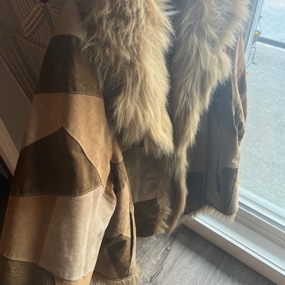 Vintage fur trimmed coat with gorgeous patchwork - Picture 3 of 5